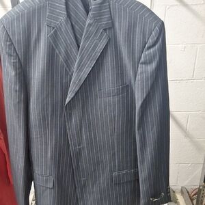 Classic Charcoal Pinstripe Suit Jacket